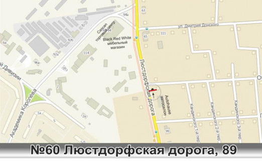 Билборд A в Одессе, 3х6  0060 Люстдорфская дорога,89 в город ст А схема