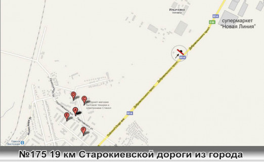 Білборд, Бігборд (Борд)  B у , , 3х6  №175 вул. 19-й км Старокиївської дороги схема