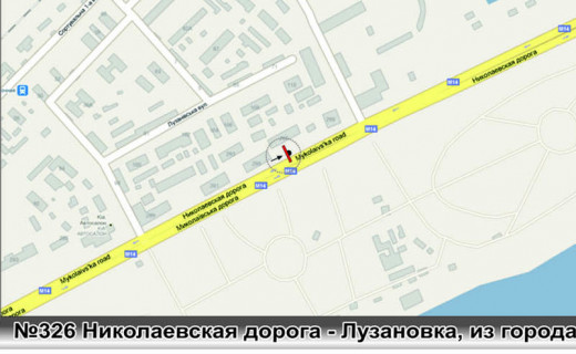Билборд B в Одессе, 3x6 (gusak)  0326 Николаевская дорога - Лузановка из города схема