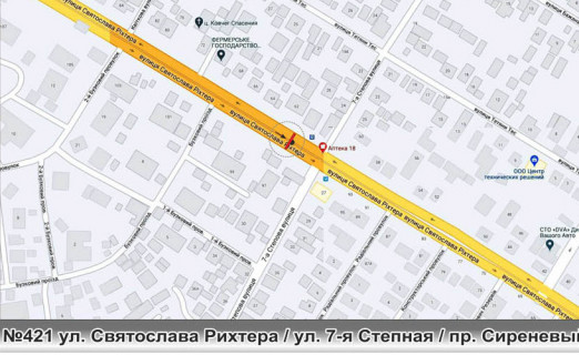 Билборд + в Одессе 0421L Ріхтера Святослава вул. (Щорса) пер Радиальный схема к пл Независимисти схема