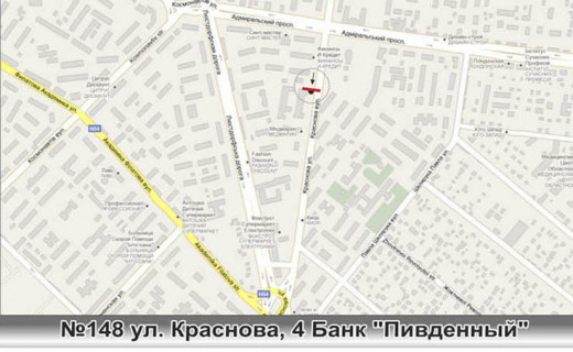Призма A в Одессе, 3х6  0148P1 ул.Краснова,4 Банк "Пивденный" ***** Призматрон Гусак - 457922 схема