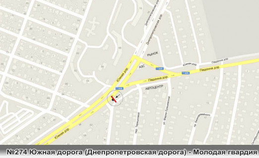 Білборд, Бігборд (Борд)  + у Одесі 0274L Палія Семена вул. (Дніпропетровська дор.) - Южная дорога АЗС в центр города схема
