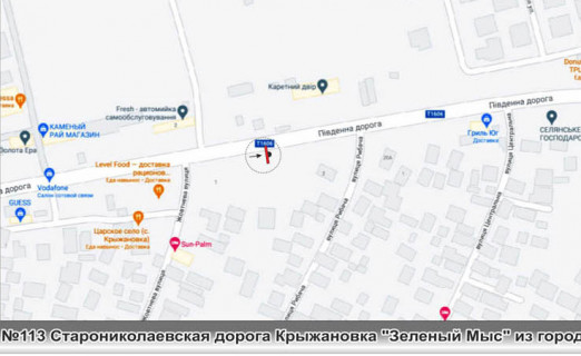 Билборд A в Одессе, 3х6  0113 Старониколаевская дор. Крыжановка из города ст.А схема