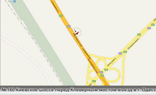 Billboard B in Odessa trasi, 3х6  No180 Kievskoe sosse pered klevernym mostom st B scheme
