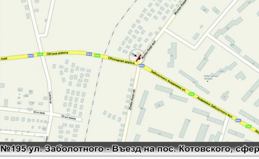 Билборд B в Одессе, 3х6  0195 ул.Заболотного - Въезд на пос. Котовского(ст.Б) сфера  схема