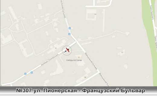 Билборд A в Одессе, 3x6 (gusak)  0307 Французкий бульвар - ул. Пионерская схема