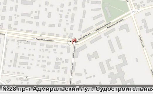Билборд + в Одессе 0028L пр-т Адмиральский - ул.Судостроительная схема