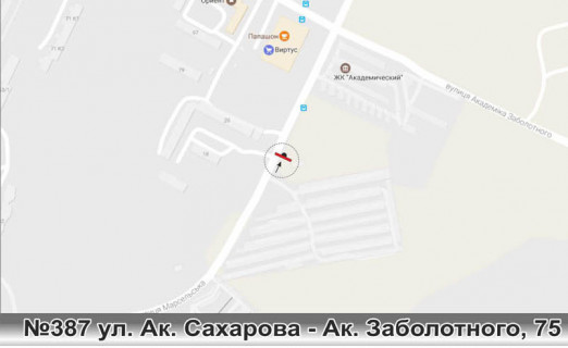 Билборд A в Одессе, 3х6  0387 ул Сахарова - Ак. Заболотного,75 схема