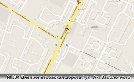 Prismatron, Prism A in Odessa, 3х6  No334 Dnepropetrovskaa doroga - Zabolotnogo iz goroda prizma - 458128 scheme