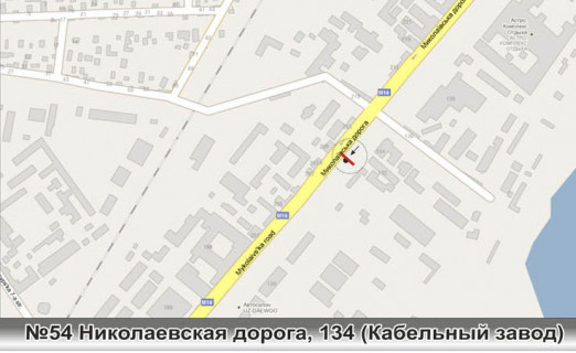 Билборд B в Одессе, 3х6  0054 Николаевская дорога 234 Кабельный завод ст Б в центр схема