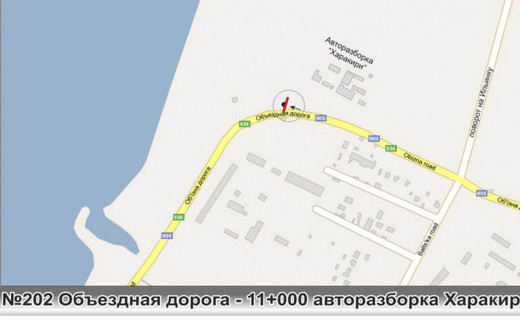 Билборд A в Одессе, 3х6  0202 Объездная дорога- 11+000 авторазборка Харакири (ст.А) схема