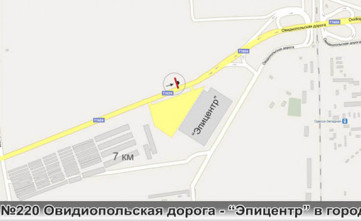 Билборд B в Одессе, 3x6 (gusak)  0220 Овидиопольская дорога 7 км 9+200 напротив 7км ст Б в город схема