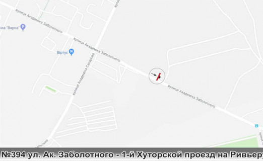 Білборд, Бігборд (Борд)  B у Одесі, 3х6  №394 вул. Академіка Заболотного, 93 / вул. Кипарисова схема