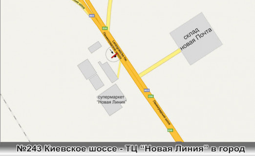 Билборд A в Одеських трасах, 3х6  0243 Киевская трасса -перед Новой Линией в город схема