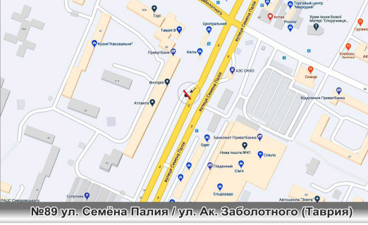 Призма A в Одессе, 3х6  №89 Палія Семена вул. (Дніпропетровська дор.) - ул.Ак.Заболотного Гетьман призма - 457837 схема
