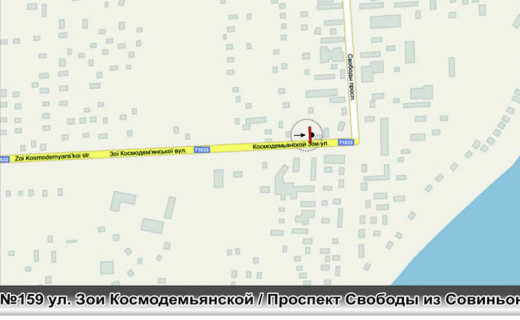 Билборд B в Одессе, 3х6  0159 Мускатна вул. (ул.Зои Космодемьянской) - Проспект Свободы из Совиньона схема