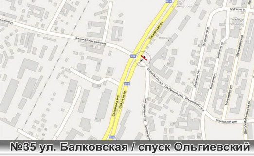 Билборд A в Одессе, 3х6  0035 ул.Балковская - спуск Ольгиевский схема