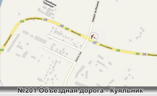 Билборд A в Одессе, 3х6  0201 Объездная дорога - Куяльник (ст.А) схема