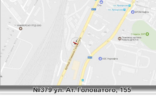 Билборд A в Одессе, 3х6  0379 ул. Ат.Головатого,155 в центр справа схема