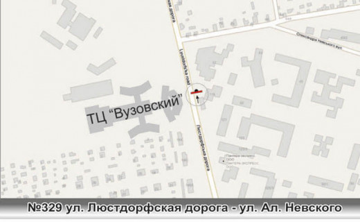 Призма A в Одессе, 3х6  0329P3 ул.Люстдорфская дорога - ТЦ "Вузовский" - "Таврия" в центр ст А - 458123 схема