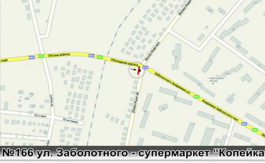 Билборд A в Одессе, 3х6  0166 Заболотного -супермаркет Копейка ст А схема