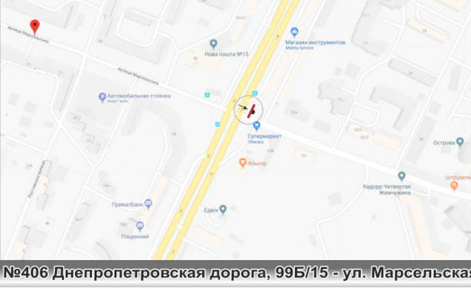 Билборд B в Одессе, 3х6  0406 Палія Семена вул. (Дніпропетровська дор.),99Б\15- Марсельская схема