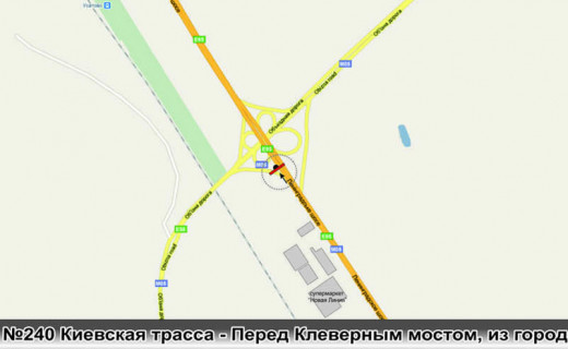 Билборд B в Одеських трасах, 3х6  0240 Киевская трасса - перед клеверным мостом из города стБ схема