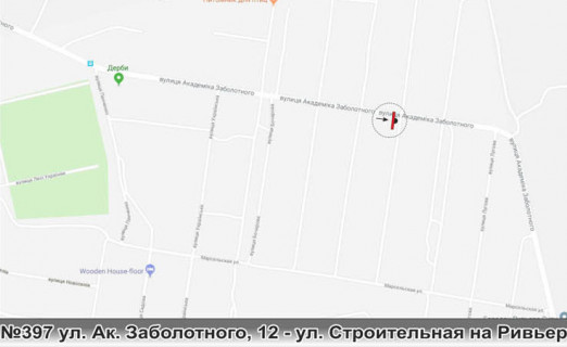 Билборд A в Одессе, 3х6  0397 ул. Заболотного,12 - Строительная на Ривьеру схема