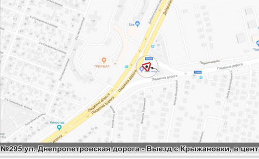 Билборд + в Одессе 0295L Палія Семена вул. (Дніпропетровська дор.) - Выезд с Крыжановки в центр, сфера (ст.Б) схема