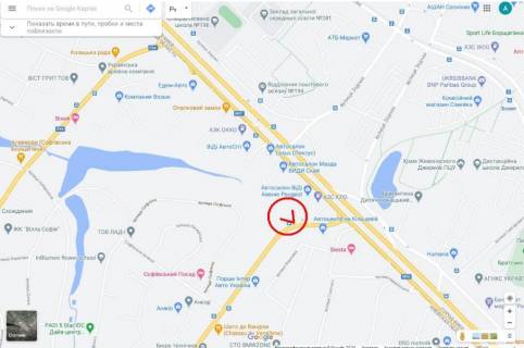 Білборд, Бігборд (Борд)  B у Софіївській Борщагівці, 6х3 м  с. Софіївська Борщагівка, вул. Київська схема