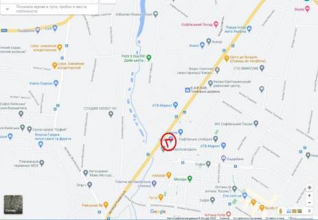 Билборд A в Софиевской Борщаговке, 6х3 м  село Софіївська Борщагівка, вул. Київська 15-А, а/д Т-10-12 Київ-Боярка км 1+300 (ліво) – «вул. Київська - 15» схема