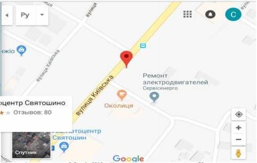 Billboard A in Sofiivska Borshchagivka, 3x6  st.Kiivs'ka/st. Sofiivs'ka, naproti avtosalonu Mersedes, z Kieva scheme