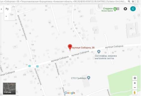 Билборд B в Петропавловской Борщаговке, 3x6  вул. Соборна 38 схема