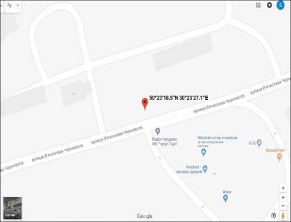 Билборд A в Вишневое, 3x6  вул.Чорновола, напроти ЖК Черри Таун схема