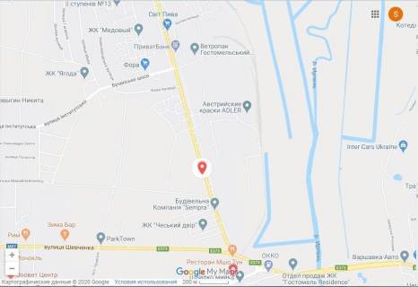 Билборд B в Гостомеле, 3x6  вул.Свято-Покровська, напроти №40а, біля Фори та КФС, 150 м до виїзду на Варшавську трасу схема