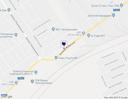 Billboard B in Svyatopetrivske, 3x6  st. Kievs'ka 27, na povorote na ZK Petrovs'kij,  iz Boarki scheme