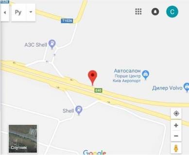 Билборд A в Киеве, 3х6  Бориспольская трасса, поворот на с. Гора , в Киев  нижний схема