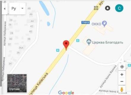 Билборд B в Софиевской Борщаговке, 3x6  вул.Київська, ЖК Софія, зупинка схема