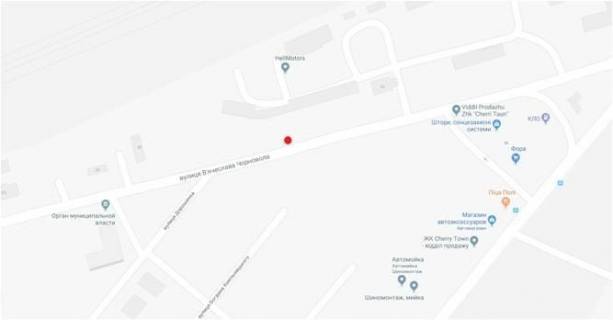 Билборд A в Вишневое, 3х6  ул.Черновола, перед ул. Дорошенка,  из  Киева схема