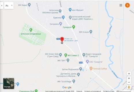 Билборд B в Ирпене, 3х6  Ирпень, ул.Университетская, напр. с Новой трассы на Ирпень схема