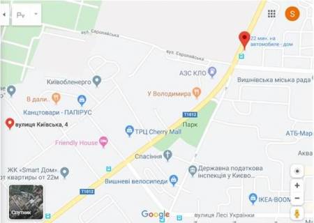 Билборд A в Вишневое, 3x6  вул.Київська  5, в Київ схема