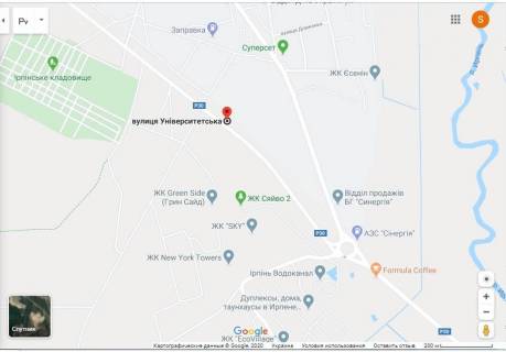 Билборд A в Ирпене, 3х6  Ирпень, ул.Университетская, напр. с Новой трассы на Ирпень схема