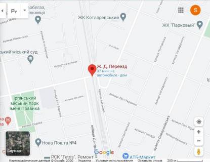 Билборд B в Ирпене Ирпень, ж/д переезд  схема