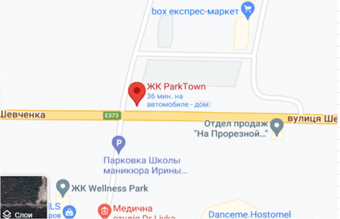 Билборд A в Буче, 3x6  Варшавська траса біля ЖК Парк Таун та ЖК На Прорізній, В Київ схема