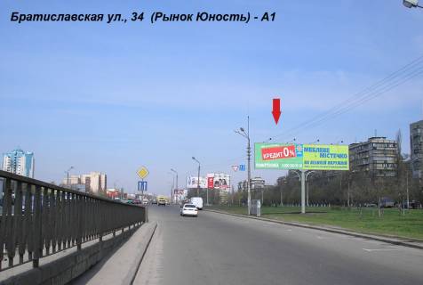 Билборд A в Киеве Братиславская ул. (рынок "Юность") левый фото 1