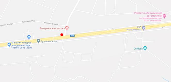 Билборд A в Киеве Житомирская трасса, с. Любимовка М-06 33  в сторону Житомира  схема