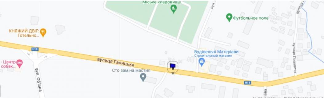 Билборд B в Тысменице, 3х6  м. Тисмениця. Виїзд з міста в сторону Івано-Франківська ст.Б схема