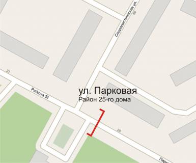 Білборд, Бігборд (Борд)  B у Краматорську, 6м*3м  ул. Парковая, р-н кафе «Молодежное» (дом № 25) схема