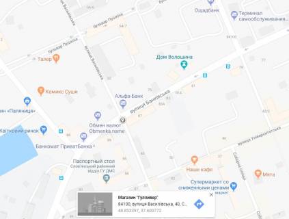 Билборд B в Славянске, 3x6  перехрестя вул. Банківська/вул. Василівська схема