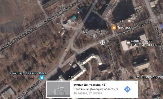 Билборд A в Славянске, 3х6  вул. Центральна, 42 схема